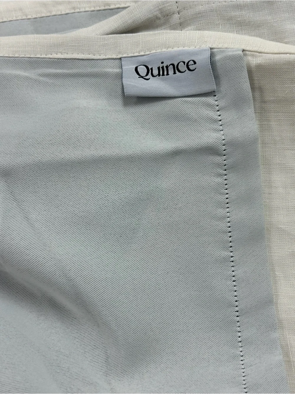 QUINCE Set Of 2 48x108 European Linen True Blackout Curtains Cream 8536